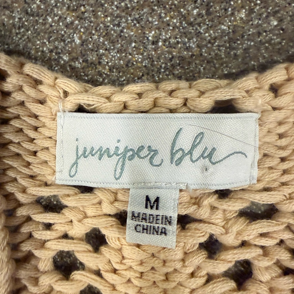 South Moon Under Cropped  Women's Tan Crochet Top - Picture 2 of 3